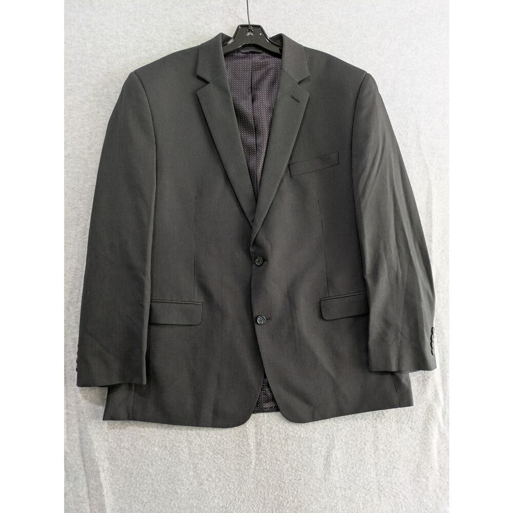 Shaquille O'Neal Blazer Sports Coat Men's 46R Dark Gray 2 Button‎ Wool Coat
